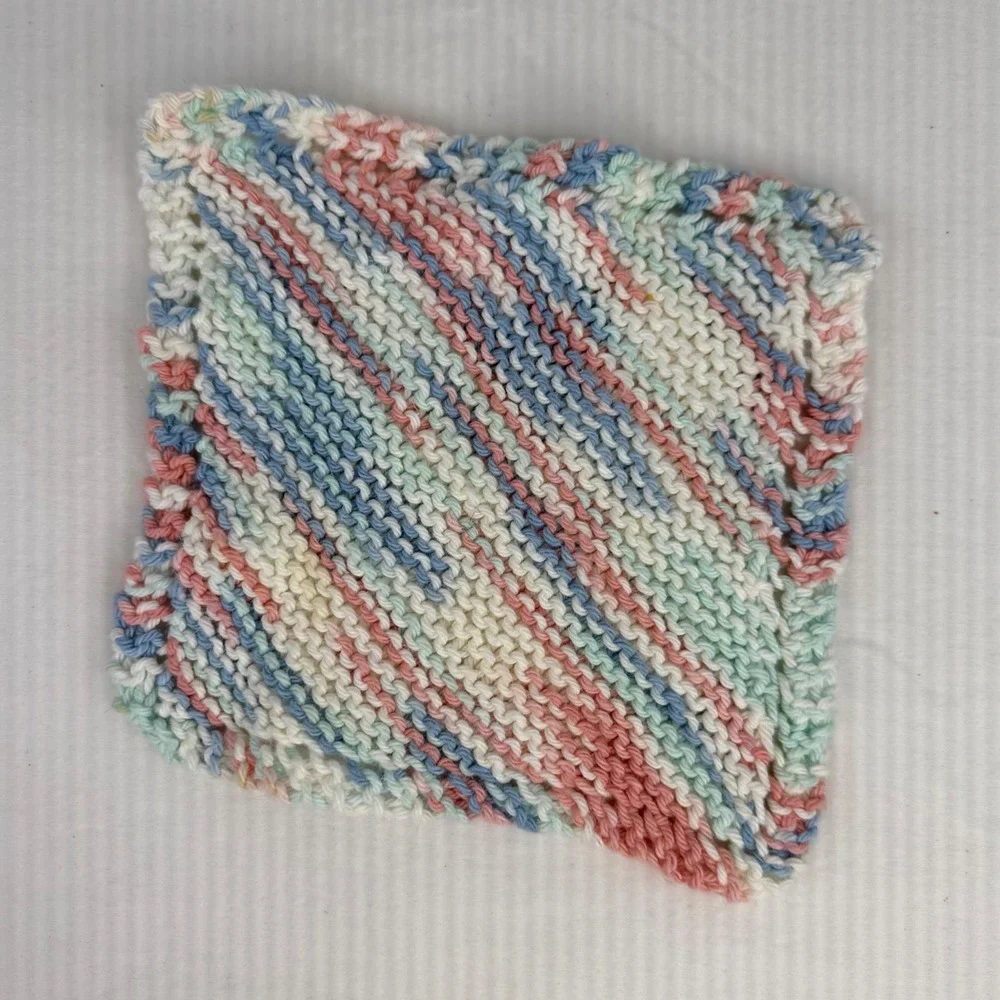 Handmade Crochet‎ Knit Dishcloth Set 5pc Cotton Reusable Washcloths Multi Color